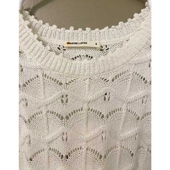 Marine Layer Archive Hazel Knit Matching Set Small Crochet Top Wide Leg Pant - Picture 10 of 16